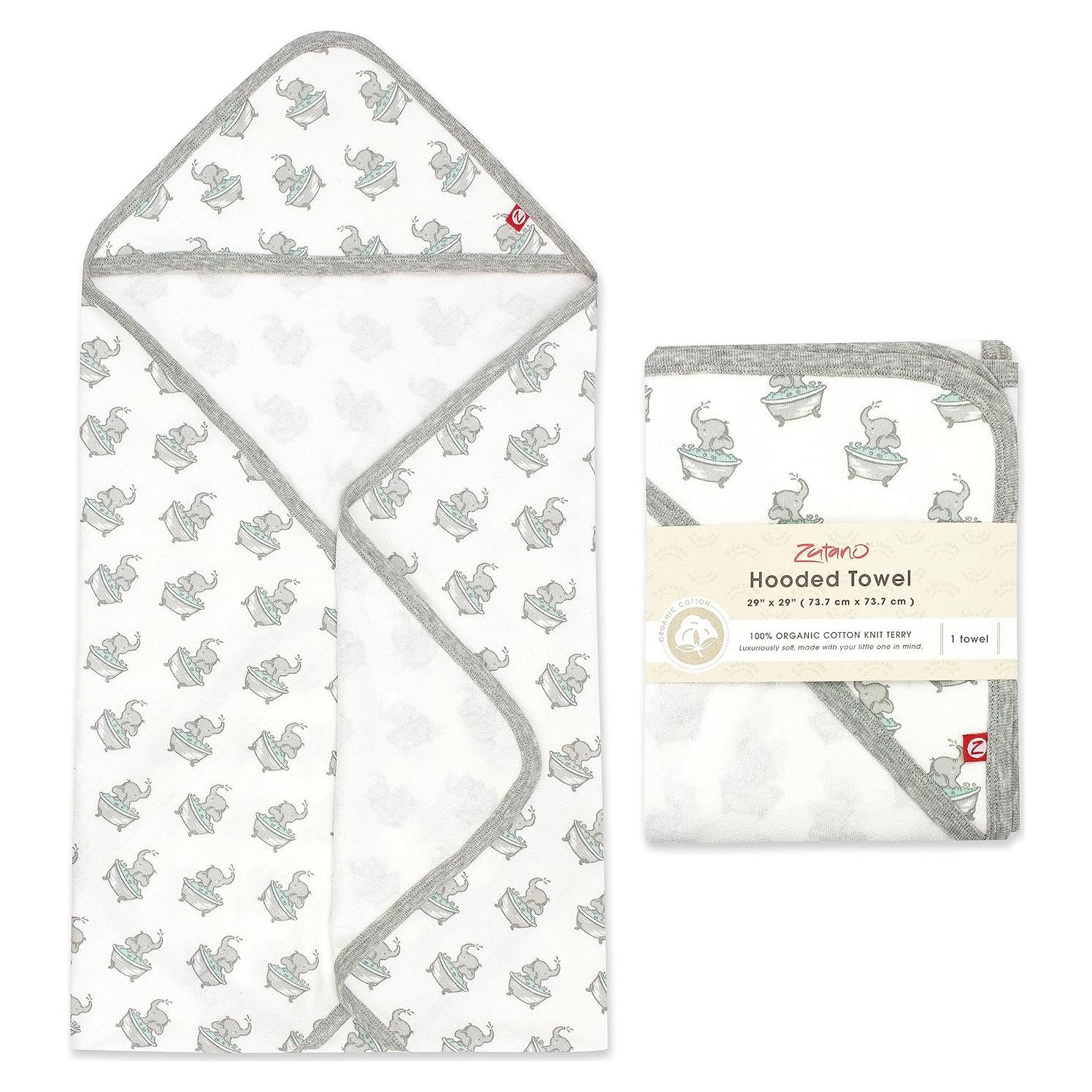 Toalla con Capucha Zutano de Algodón Orgánico Elefante 73.66cm