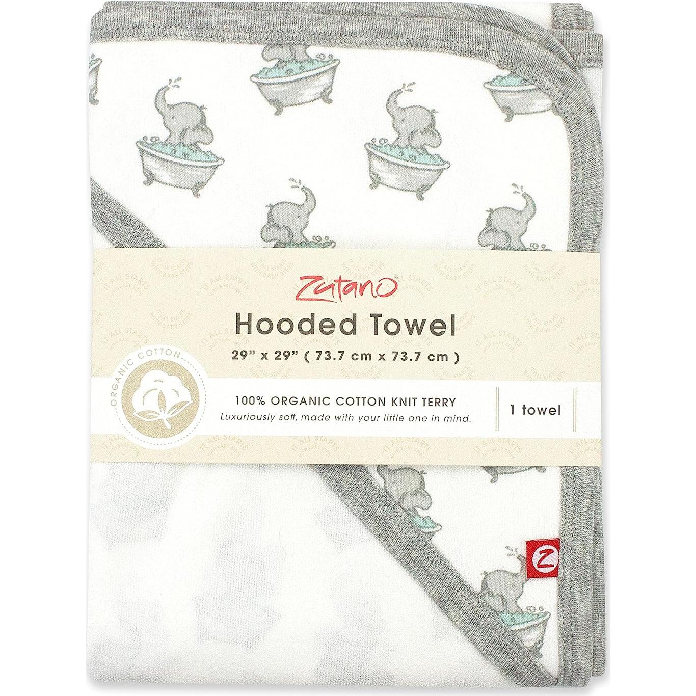 Toalla con Capucha Zutano de Algodón Orgánico Elefante 73.66cm
