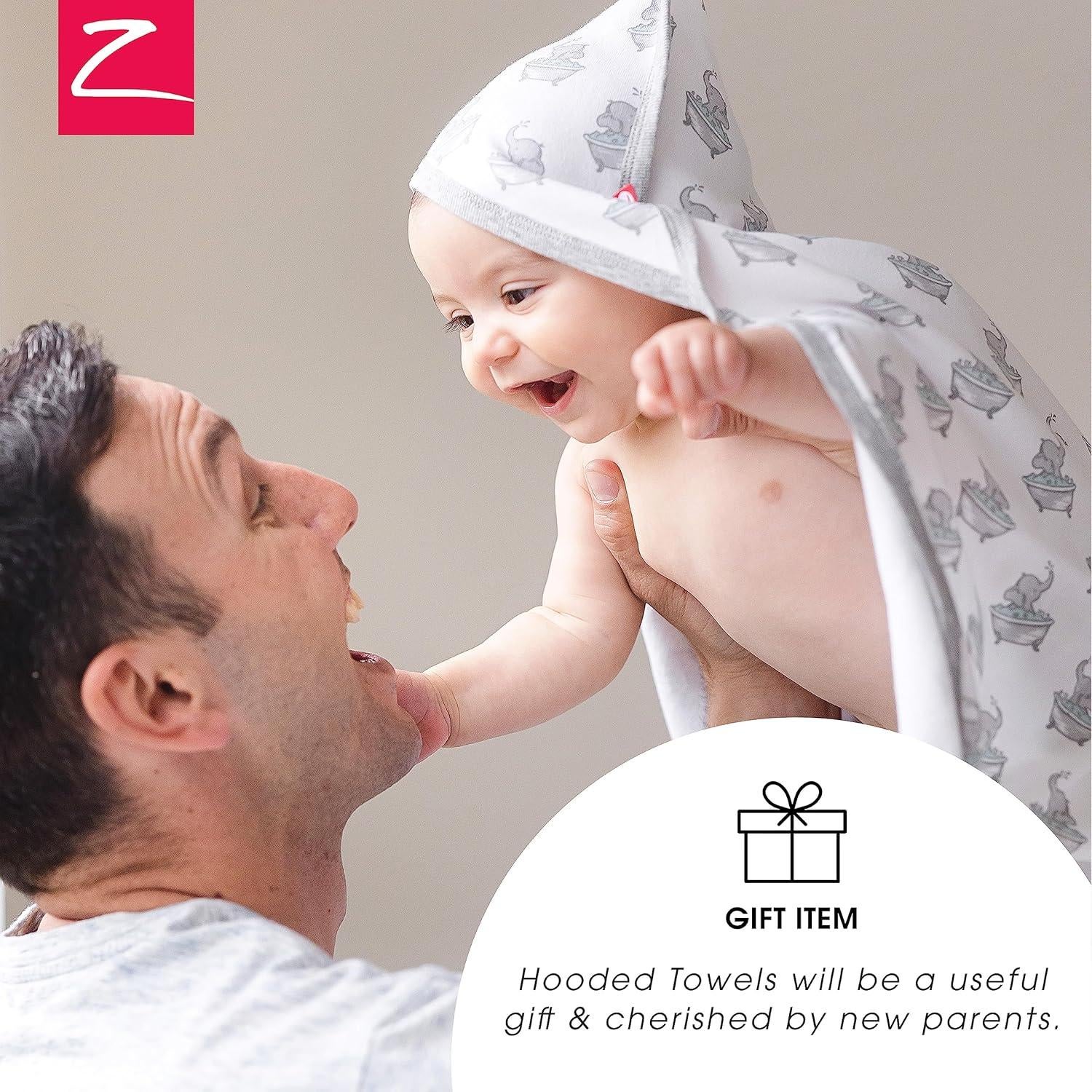 Toalla con Capucha Zutano de Algodón Orgánico Elefante 73.66cm