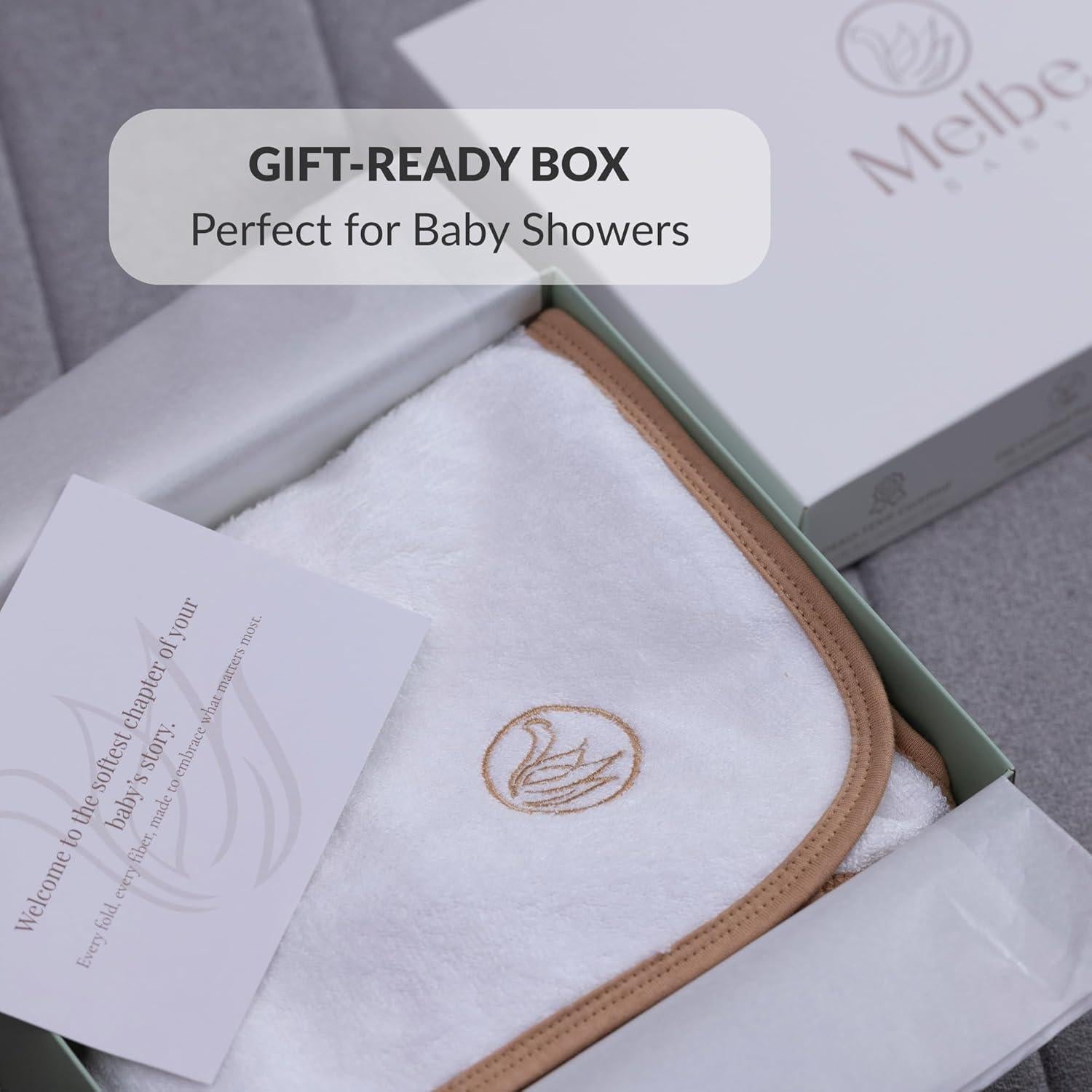 Toalla con Capucha Bebé Melbe Baby 100% Rayón Bambú 88.9x88.9 cm