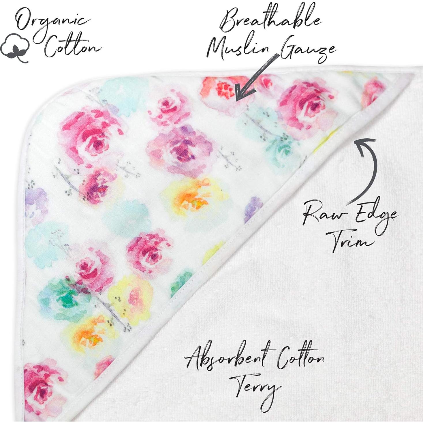 Toallas con Capucha HonestBaby 2-Pack Algodón Orgánico Rosa