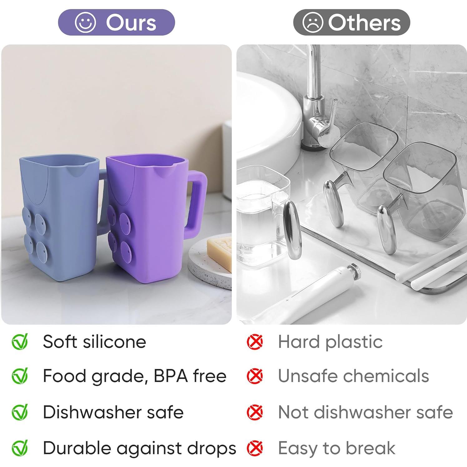 Taza de Enjuague para Bebés EASICUTI Silicona Morado 210g