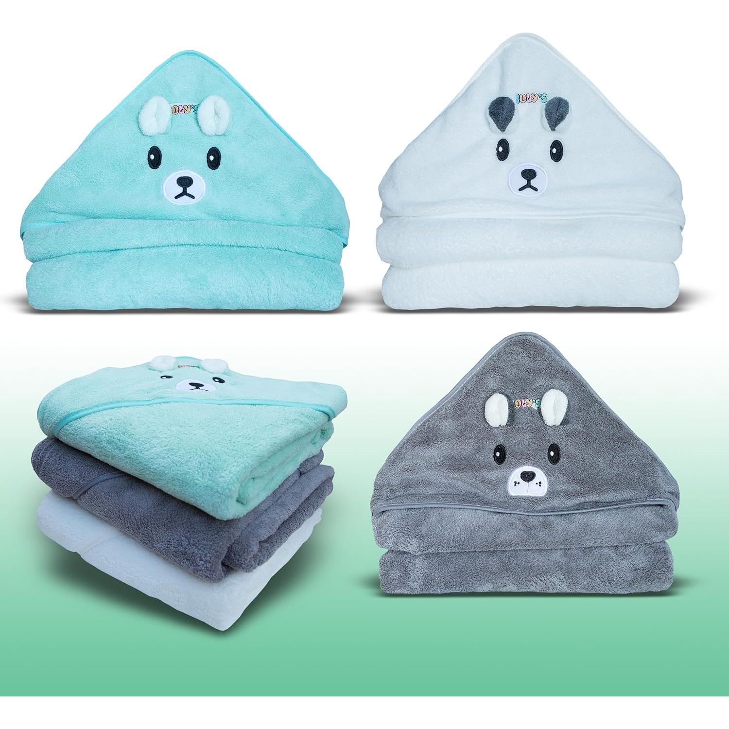 Set de 3 Toallas de Baño con Capucha Ioly para Bebés 104 cm