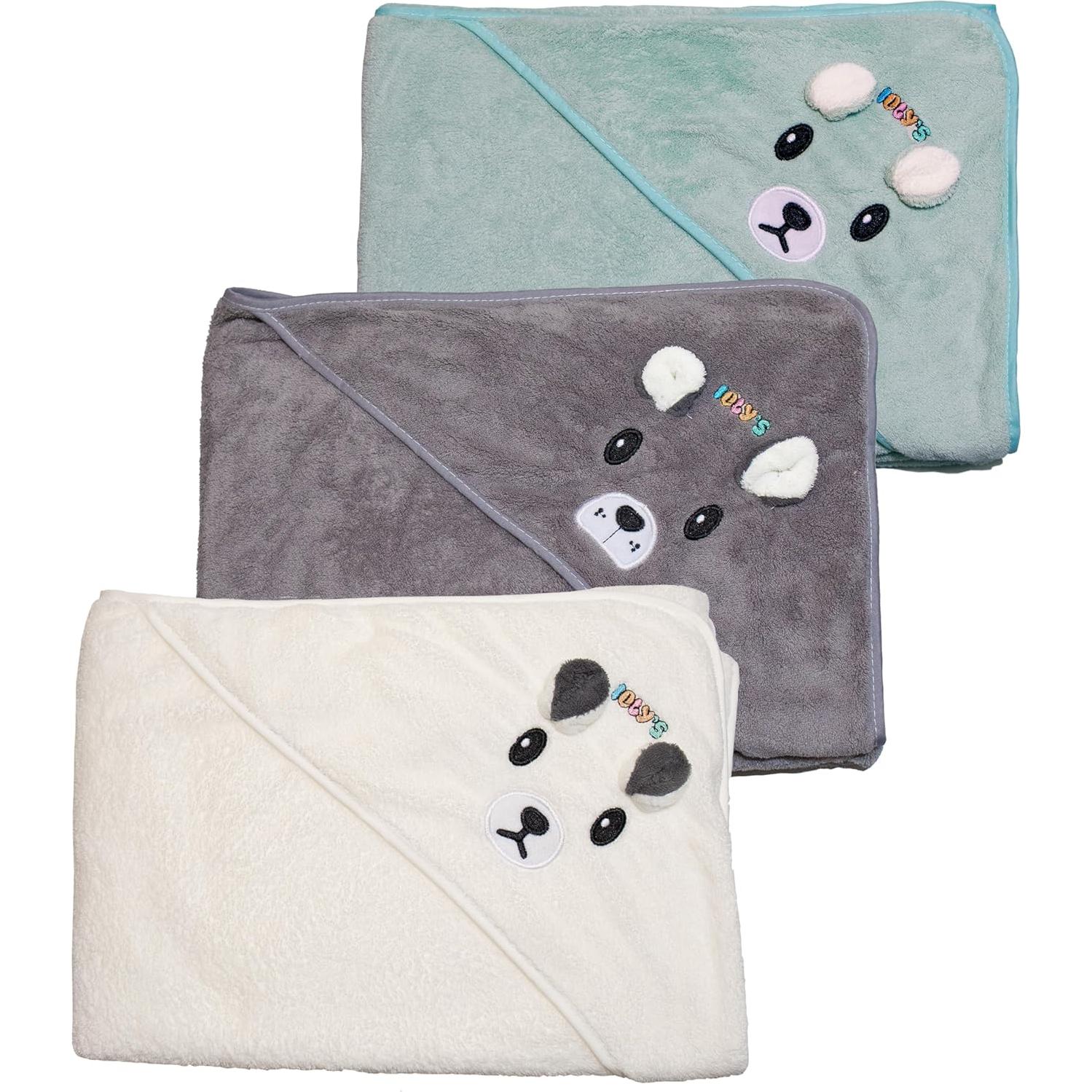 Set de 3 Toallas de Baño con Capucha Ioly para Bebés 104 cm