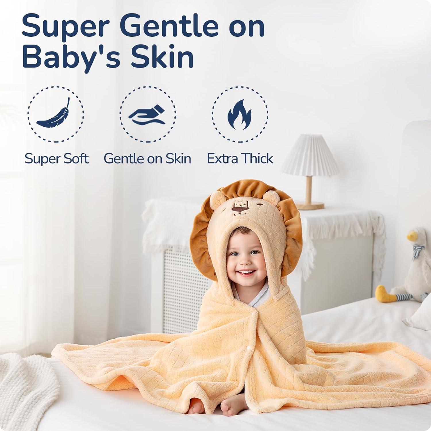 Toalla con Capucha USBettas León 124.5x78.7 cm Suave y Absorbente