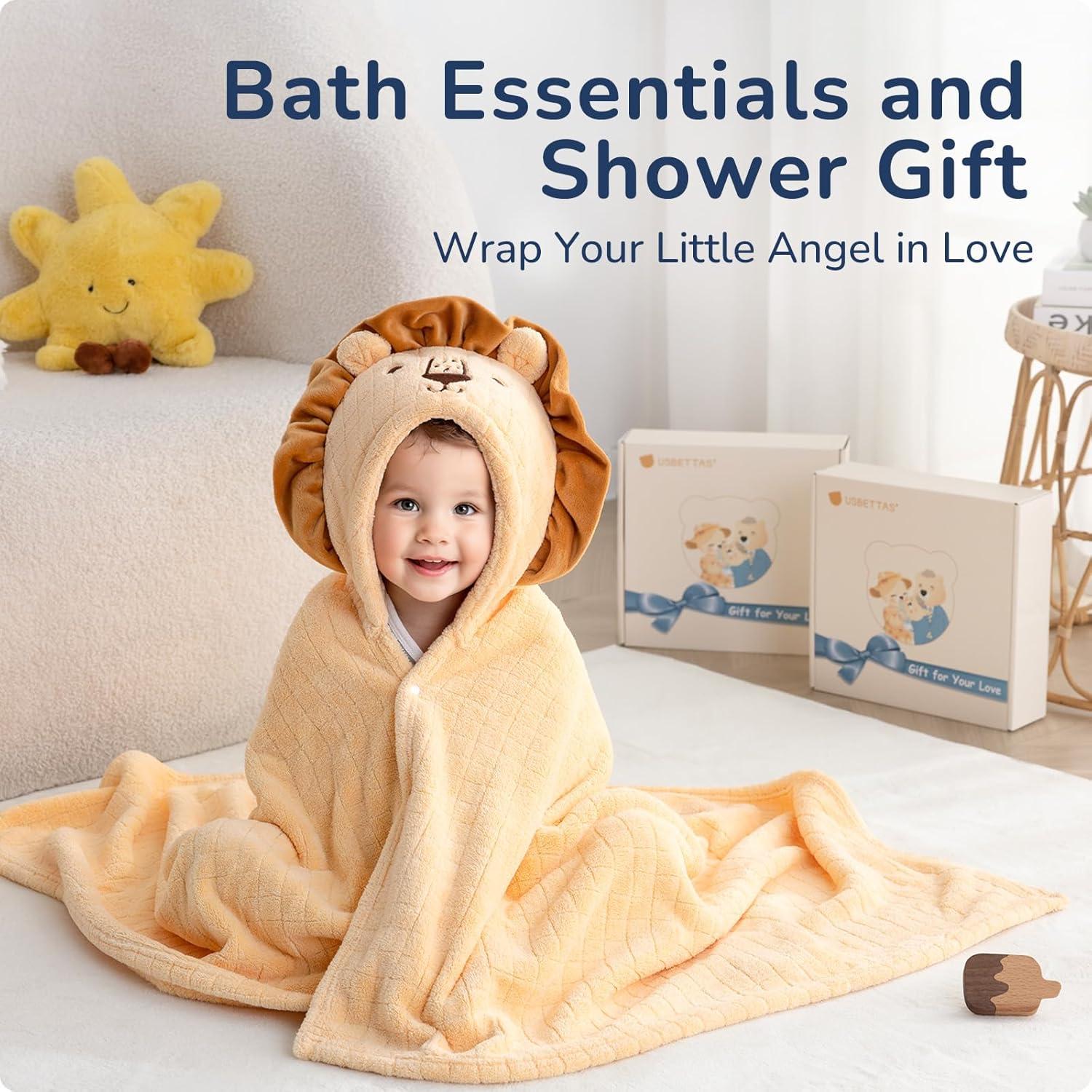 Toalla con Capucha USBettas León 124.5x78.7 cm Suave y Absorbente