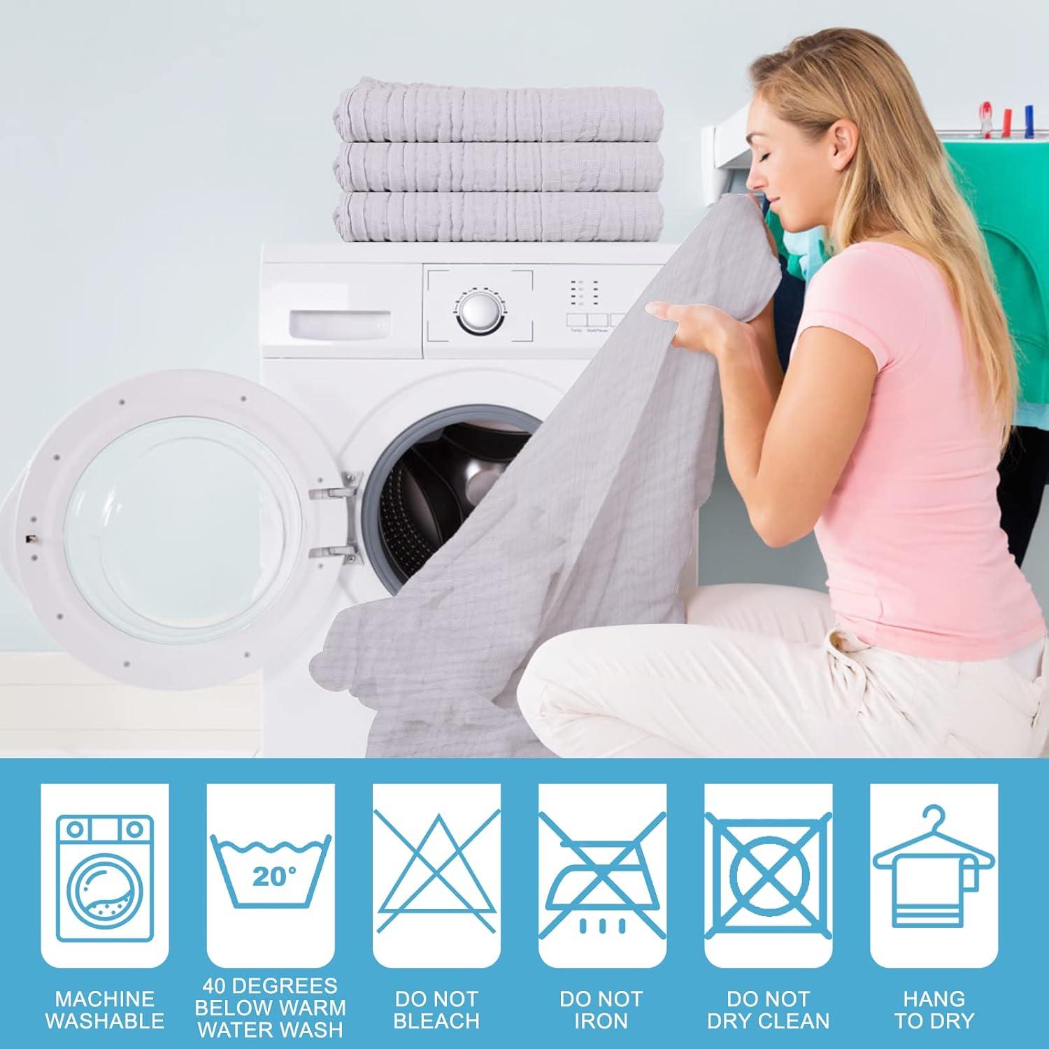 Toallas de Baño para Bebés Asung 3 Pack 100x100 cm Algodón Gris