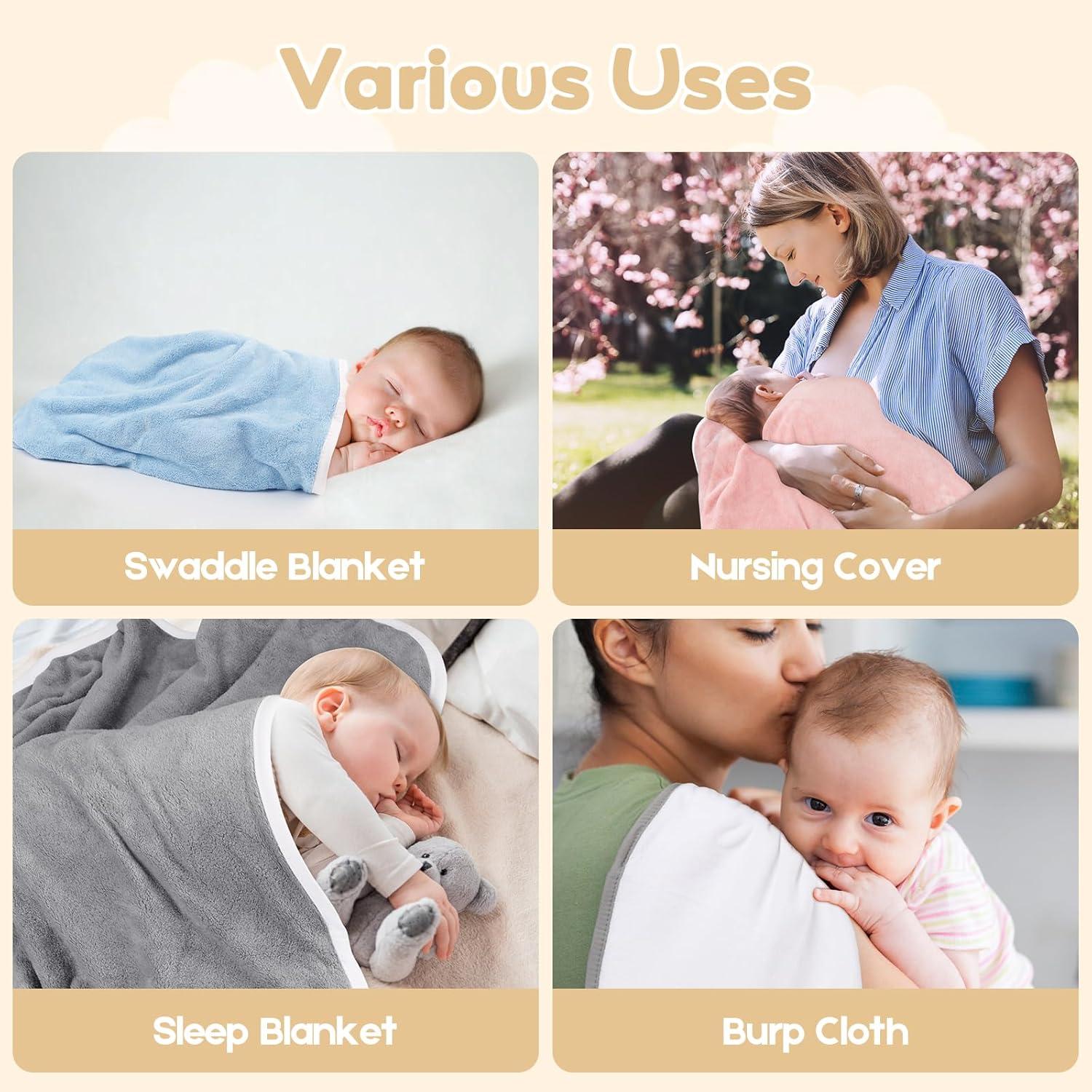 Toallas de Baño con Capucha UNIMADE - Paquete de 4 - 76.2 cm - Gris y Azul