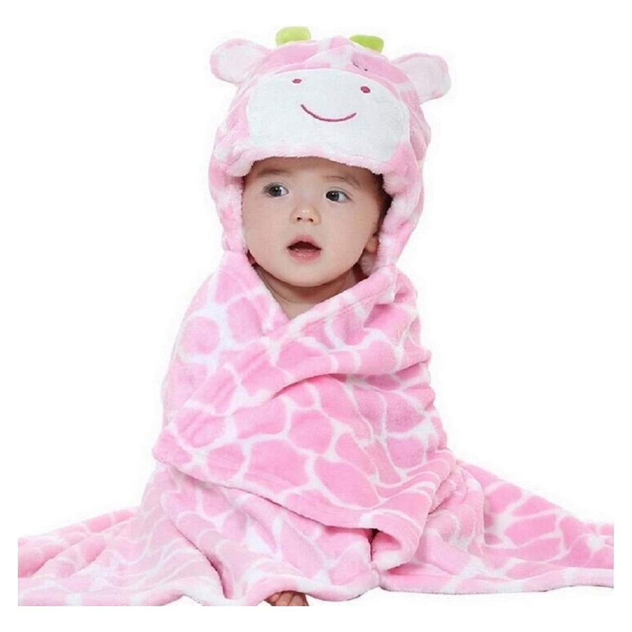 Manta con Capucha para Bebé Vauwmsr Rosa 65x100 cm Premium