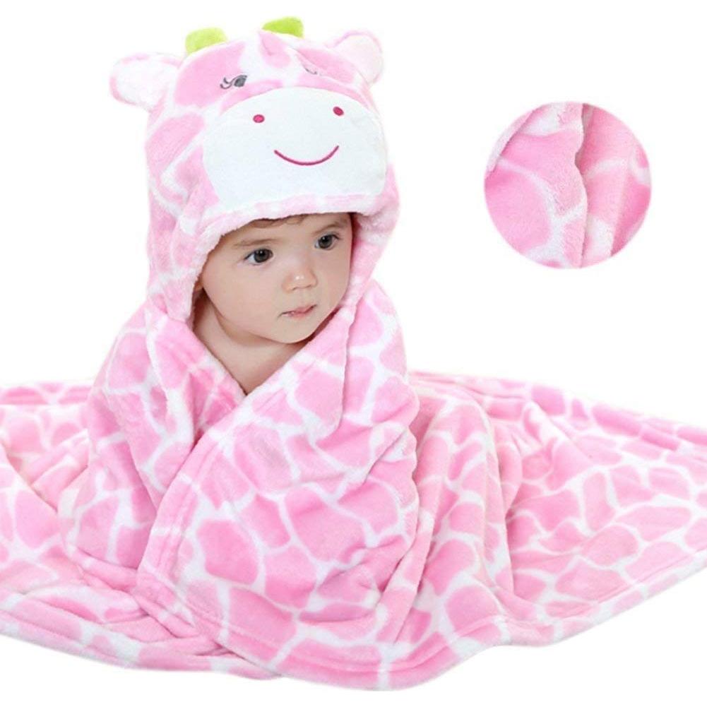 Manta con Capucha para Bebé Vauwmsr Rosa 65x100 cm Premium