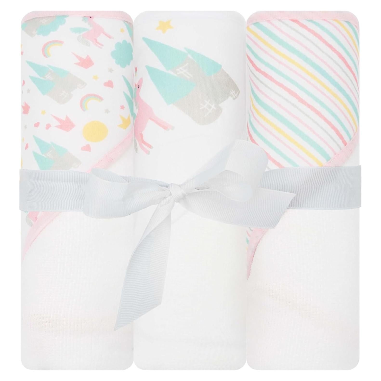 Toallas de Bebé con Capucha Little Celebrity 3 Piezas Unicornio