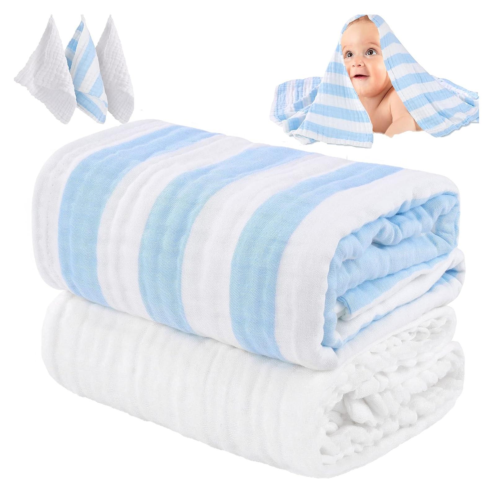 Juego de Toallas de Baño Muselina HardNok 100% Algodón 6 Capas