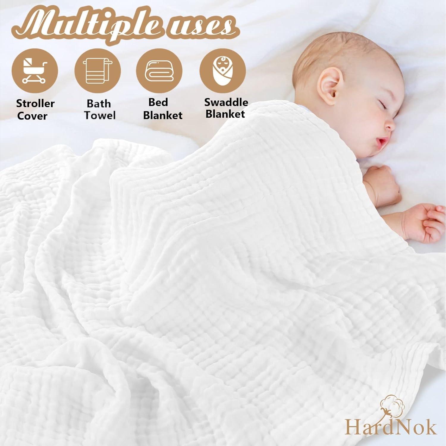 Juego de Toallas de Baño Muselina HardNok 100% Algodón 6 Capas