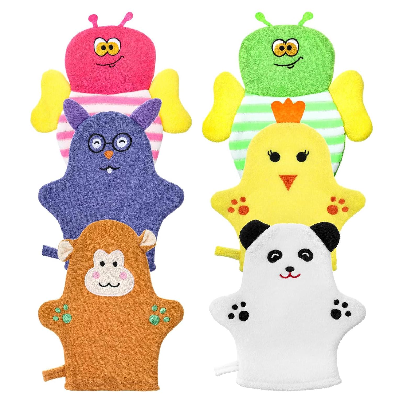 Guantes de Baño para Bebés Sibba 6 Pcs Exfoliantes Suaves