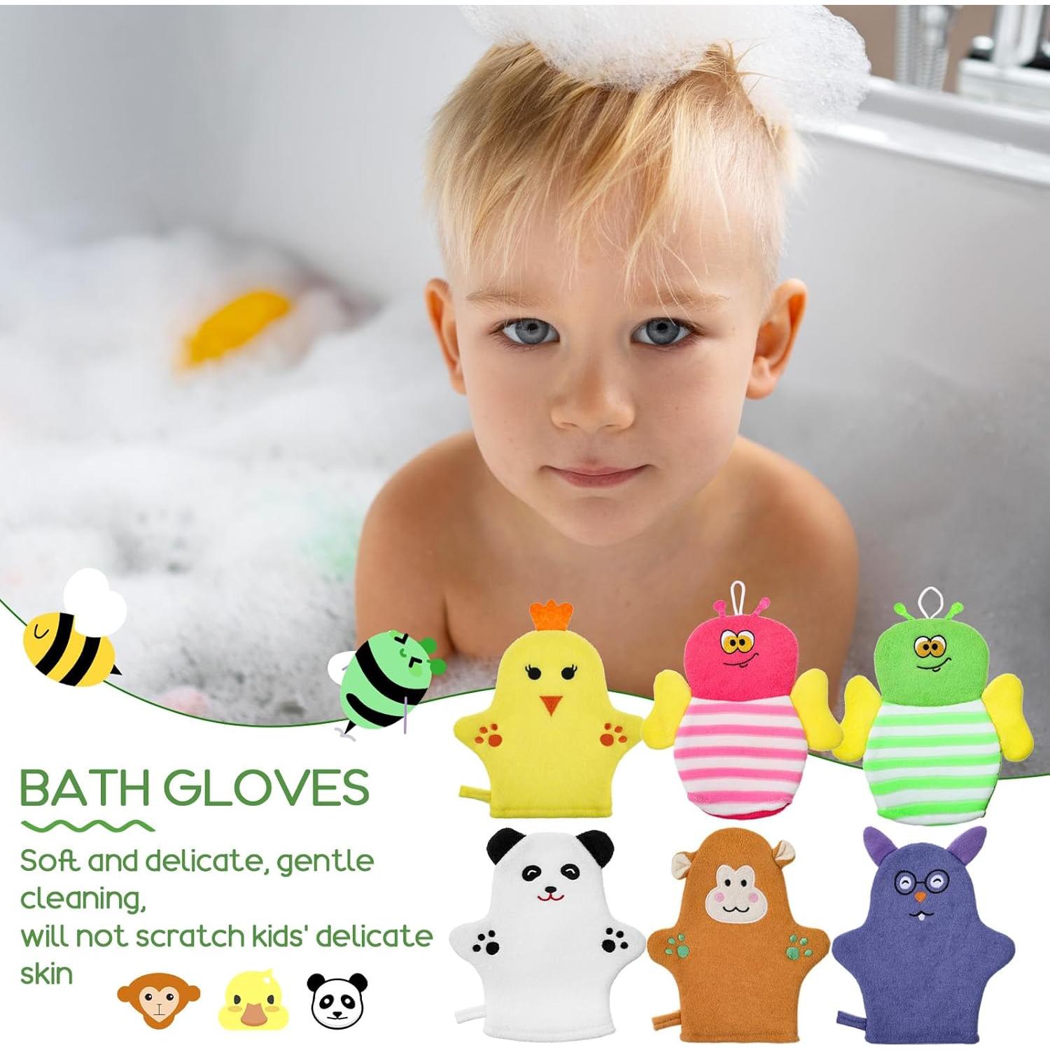 Guantes de Baño para Bebés Sibba 6 Pcs Exfoliantes Suaves