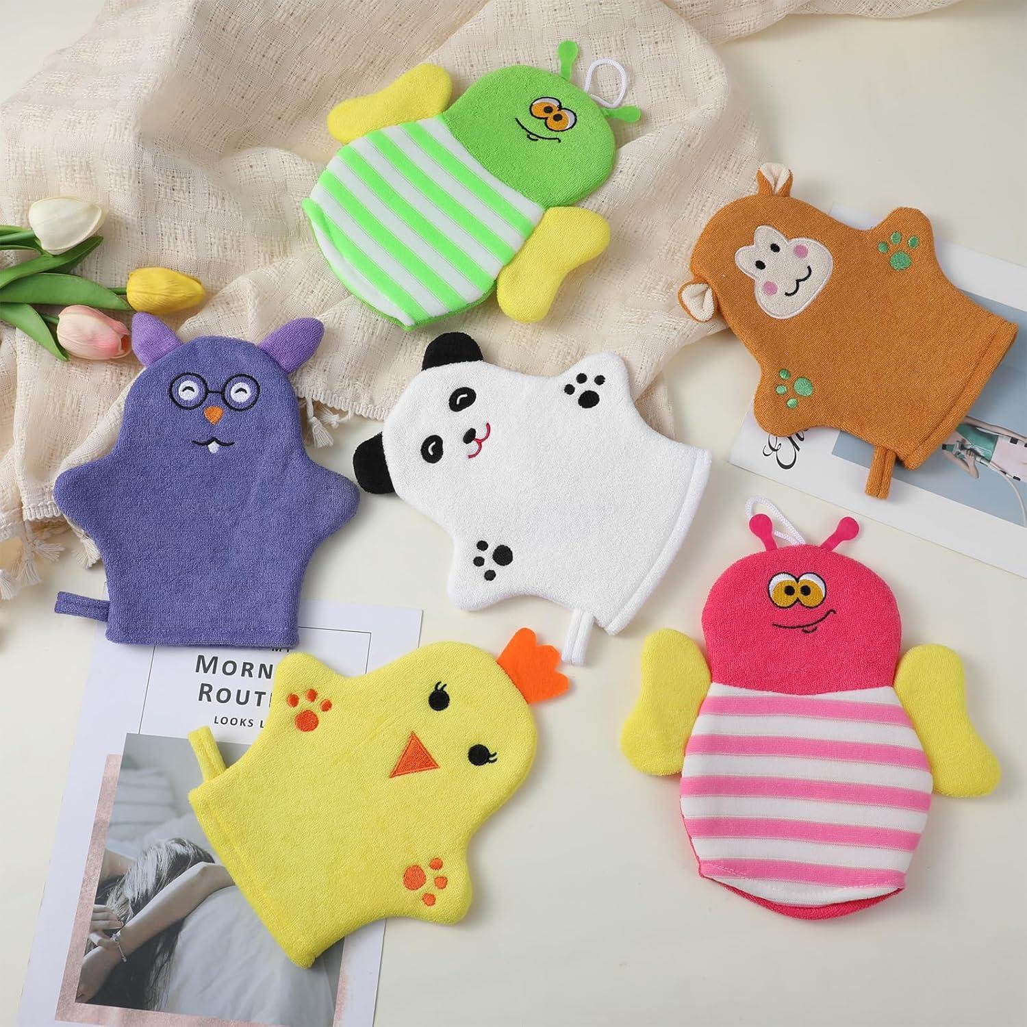 Guantes de Baño para Bebés Sibba 6 Pcs Exfoliantes Suaves