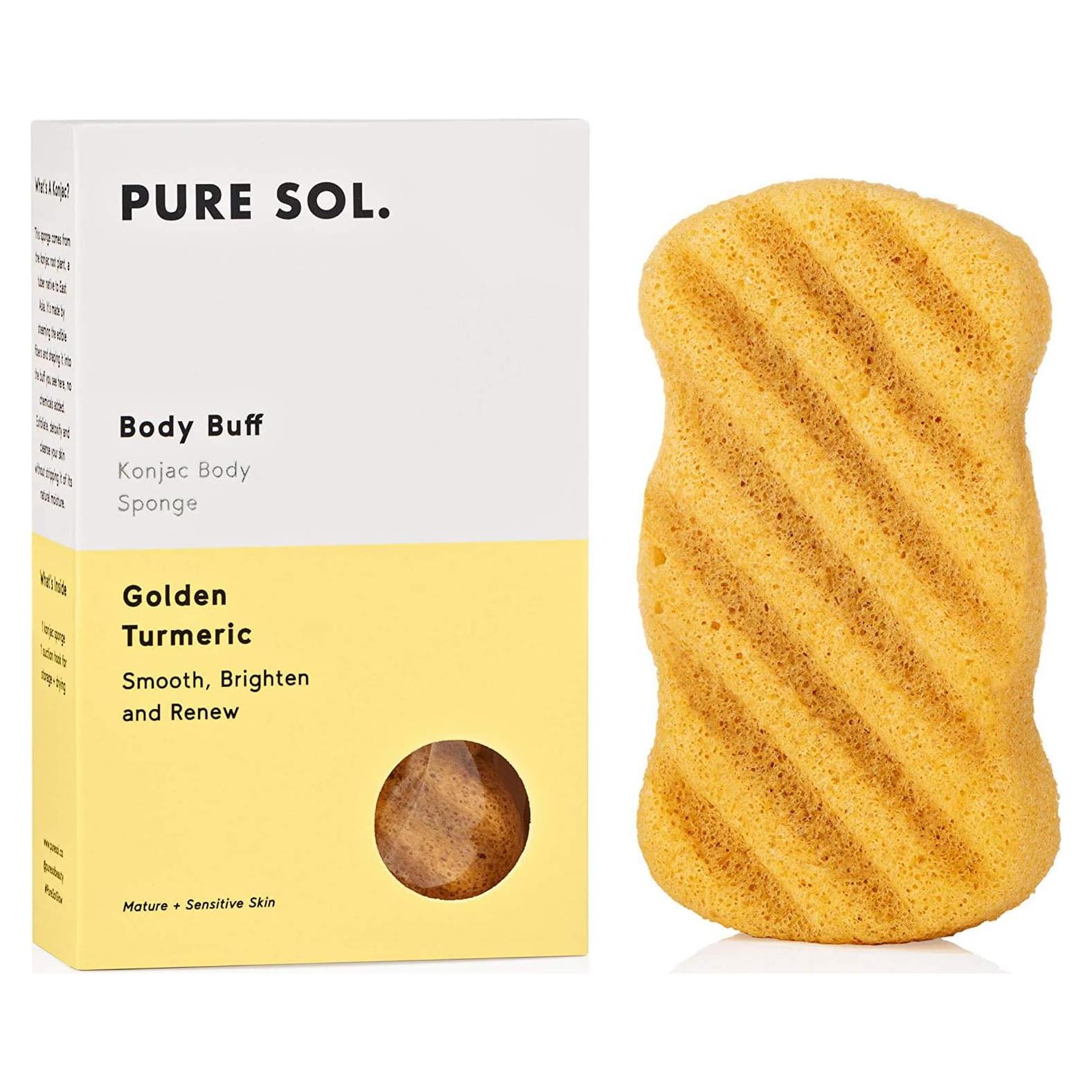 Esponja de Baño Exfoliante PureSOL Konjac Cúrcuma 100% Natural
