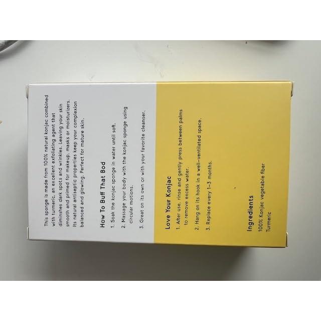 Esponja de Baño Exfoliante PureSOL Konjac Cúrcuma 100% Natural