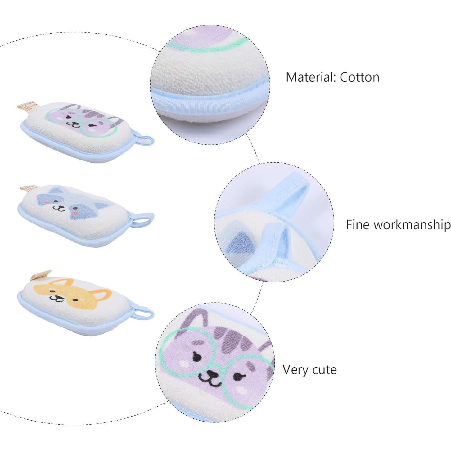 Esponjas de baño para bebés Lurrose 3pcs ultra suaves