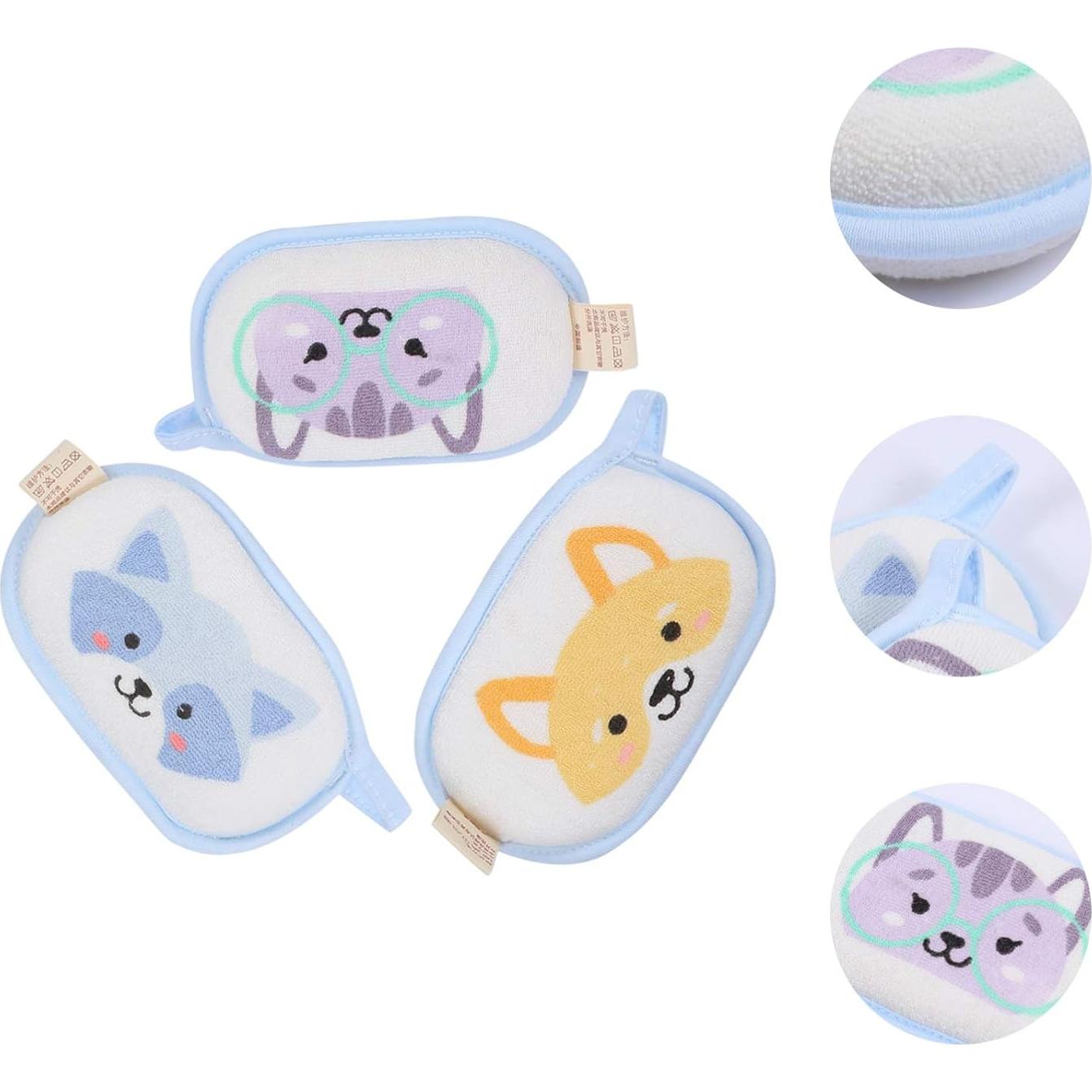 Esponjas de baño para bebés Lurrose 3pcs ultra suaves