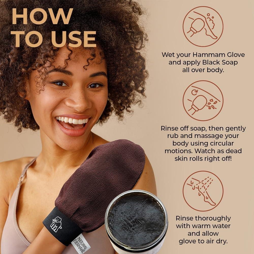 Guante Exfoliante Natural Elephant Kessa 2 Paquete Blanco Perla