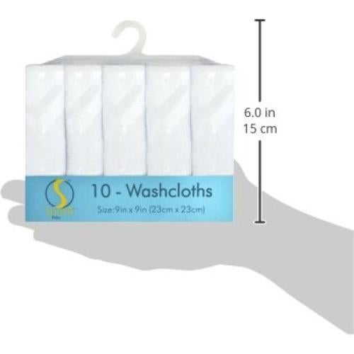 Toallitas de Lavado Spasilk para Bebés - Paquete de 10 Blancas