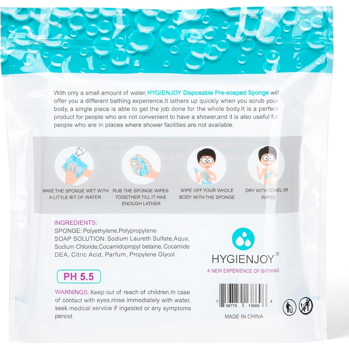 Esponjas de Baño Sin Enjuague Hygienjoy - 25 Unidades