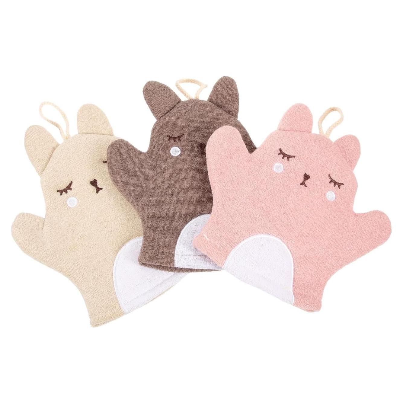 Guantes Exfoliantes GLEAVI 3 Piezas para Ducha Suaves 22x20cm