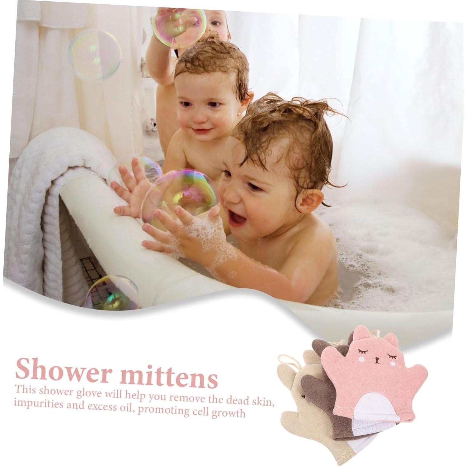 Guantes Exfoliantes GLEAVI 3 Piezas para Ducha Suaves 22x20cm