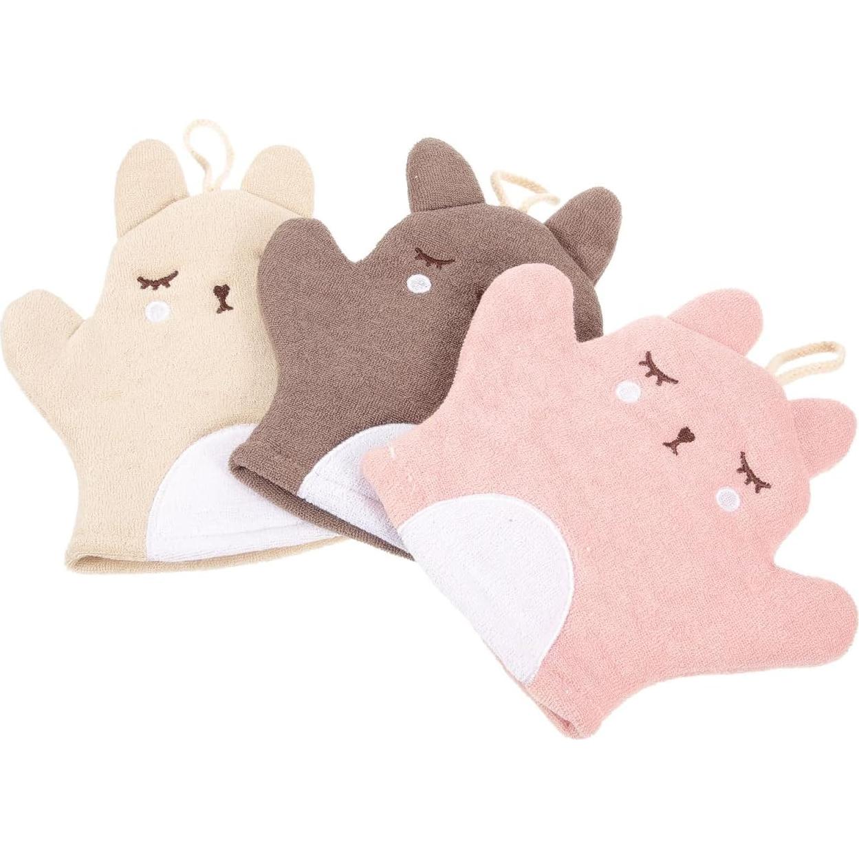 Guantes Exfoliantes GLEAVI 3 Piezas para Ducha Suaves 22x20cm