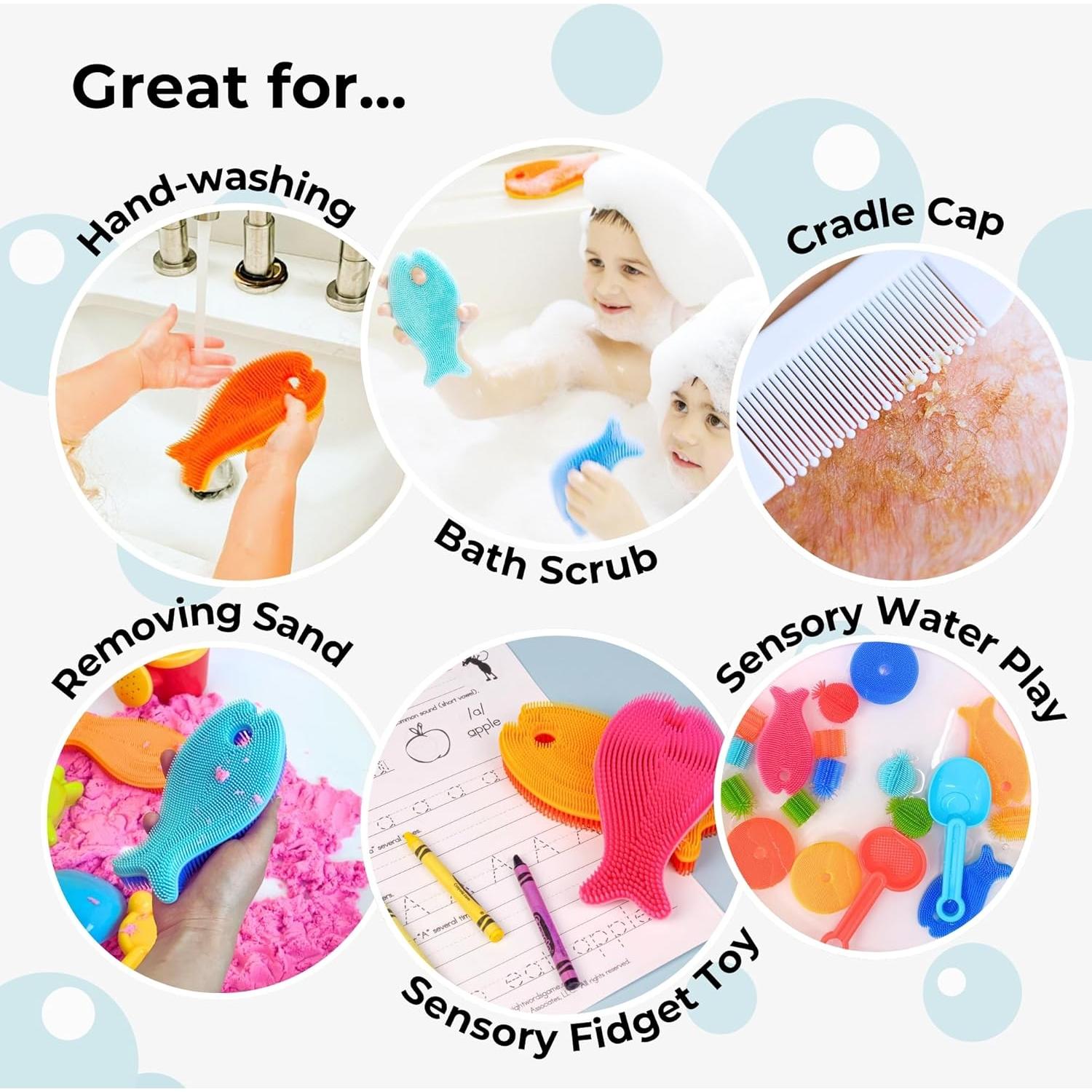 Exfoliante de Baño Silicona Innobaby Pez Aqua 14x7.6 cm