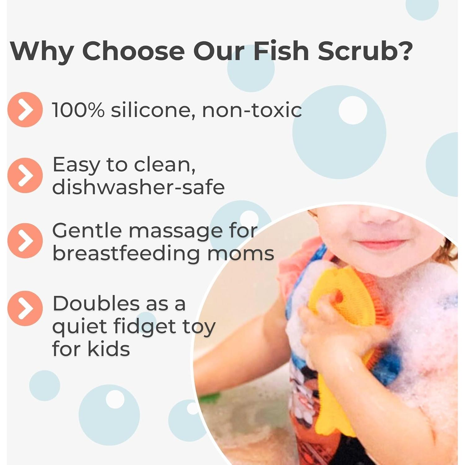 Exfoliante de Baño Silicona Innobaby Pez Aqua 14x7.6 cm