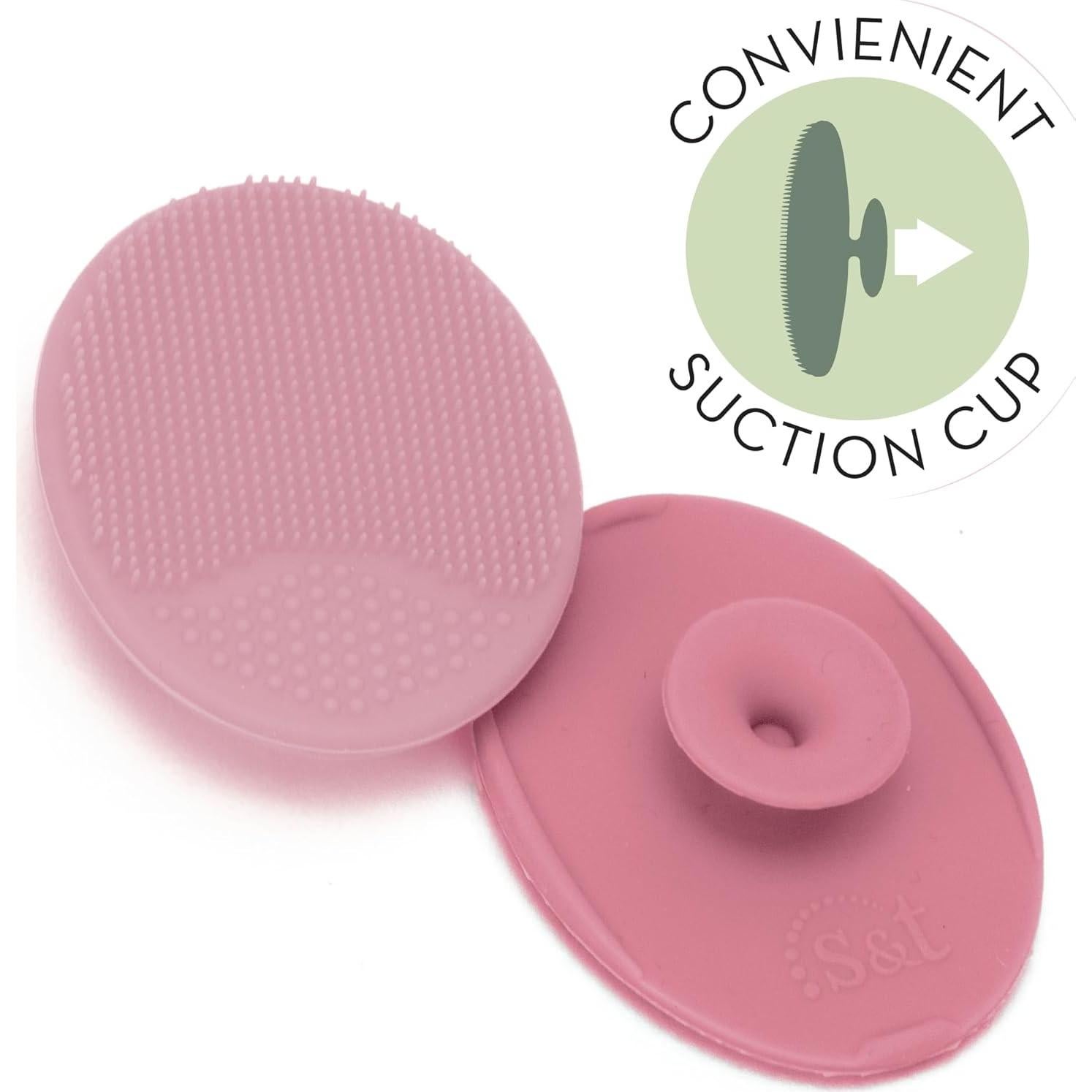 Baby Scrubbies S&T INC. Exfoliantes de Silicona Rosa - 2 Piezas
