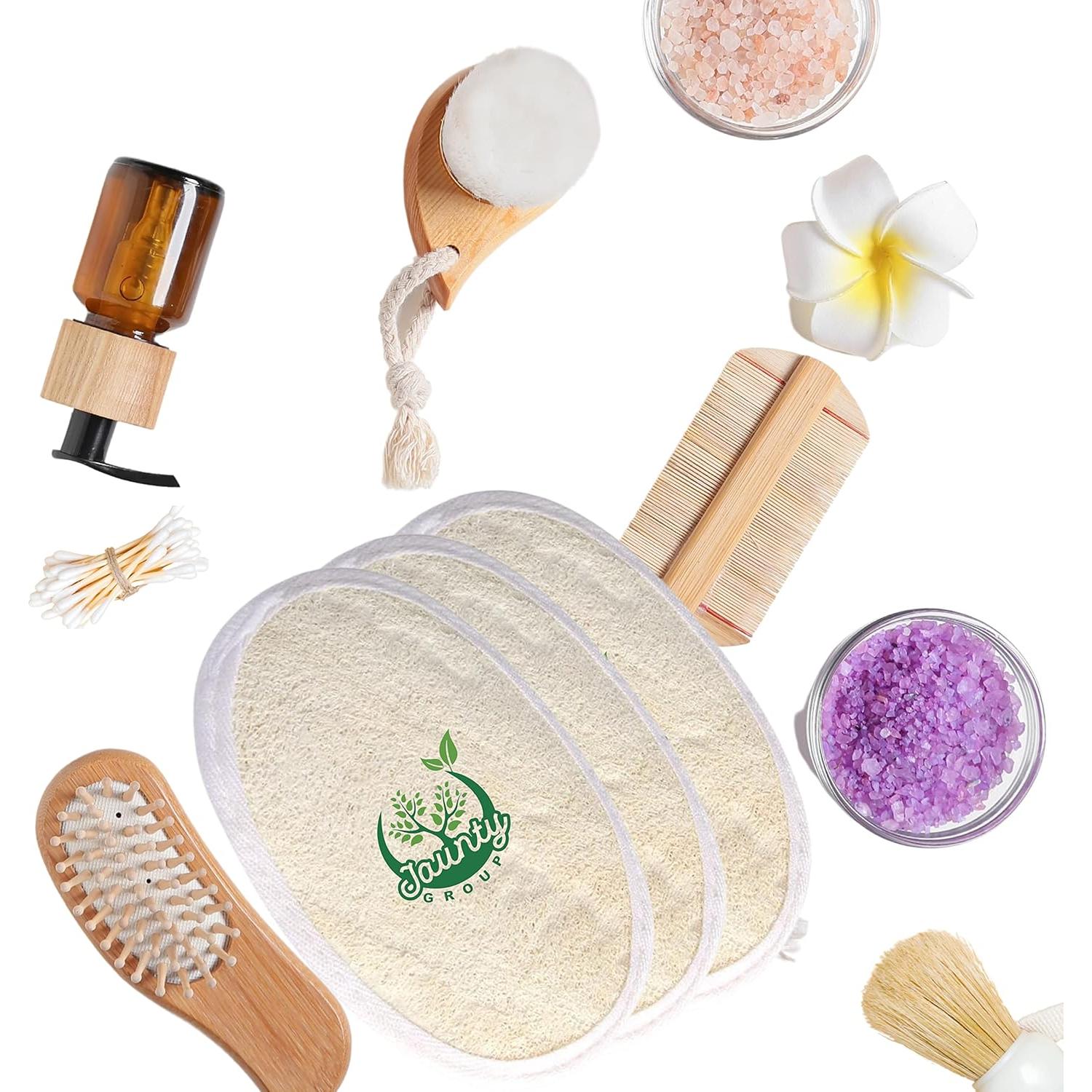 Esponja Exfoliante Natural de Lufa Jaunty - Paquete de 3 Piezas