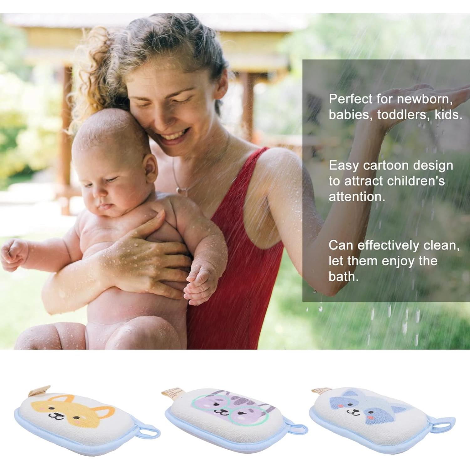 Esponjas de Baño para Bebés FOMIYES 3 Pcs Suaves Algodón