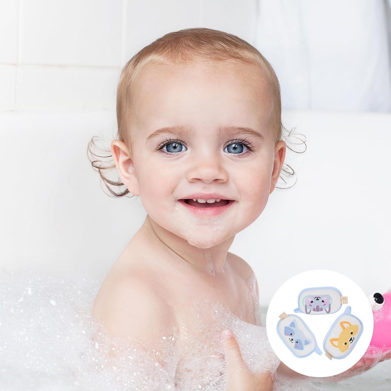 Esponjas de Baño para Bebés FOMIYES 3 Pcs Suaves Algodón