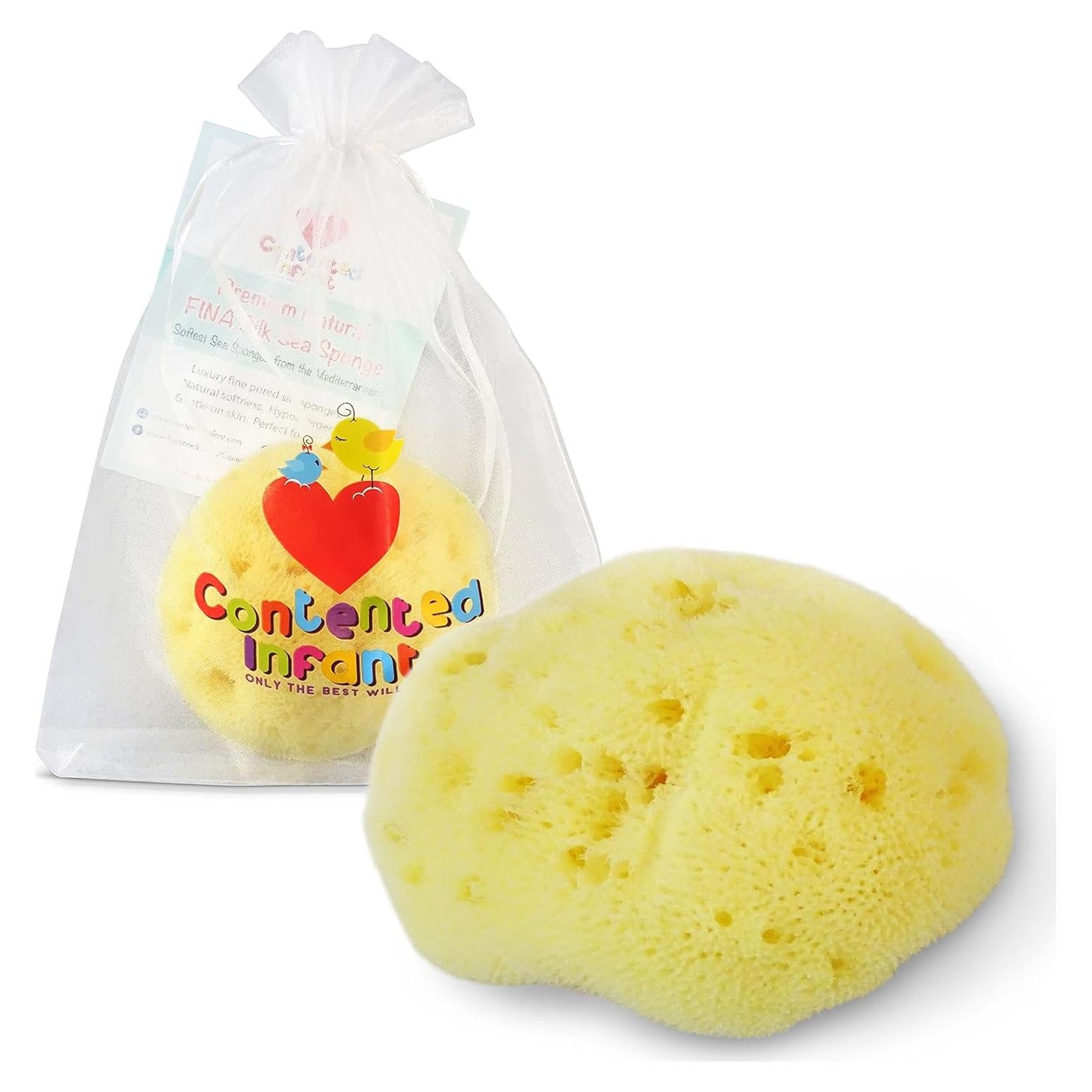 Esponja de Seda Fina Natural para Bebés Contented Infant 10-11cm