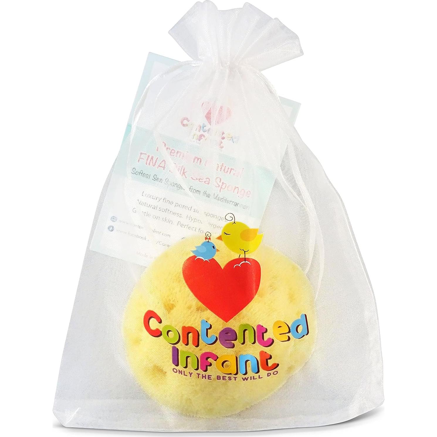 Esponja de Seda Fina Natural para Bebés Contented Infant 10-11cm