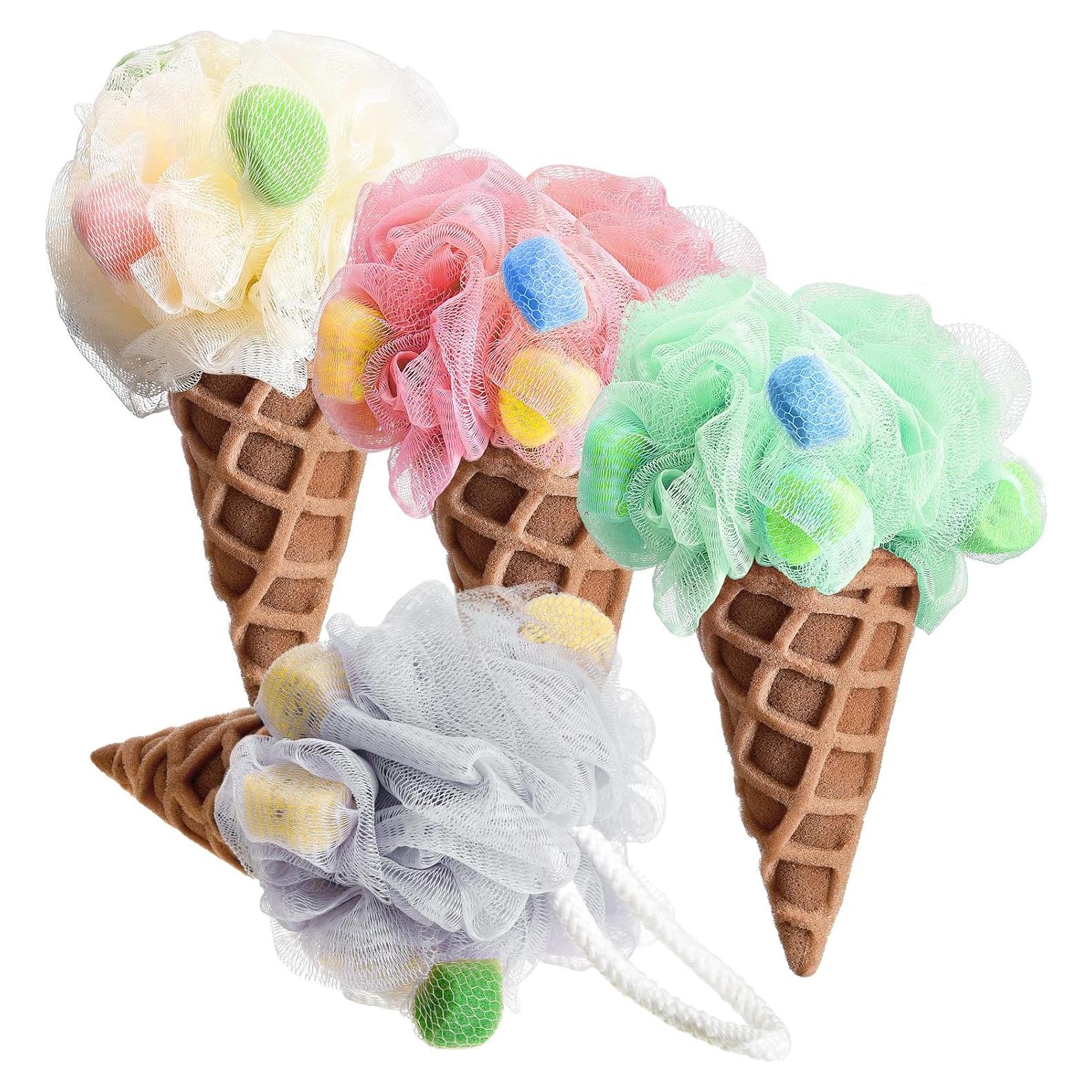 Esponja de Baño Geiserailie en Forma de Helado - 4 Piezas