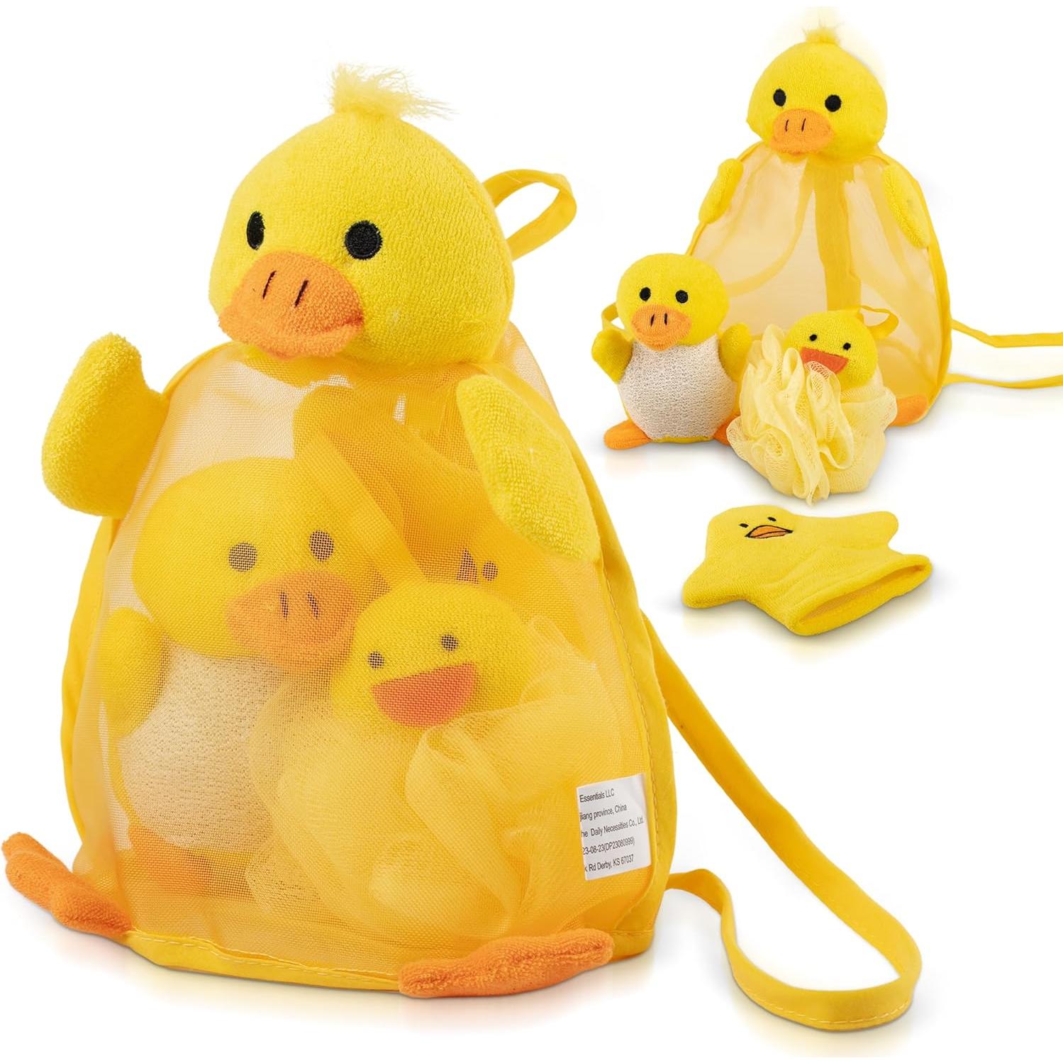 Set de Esponjas de Baño para Bebés Ducky Scrub 'N Soak - Incluye Juguete