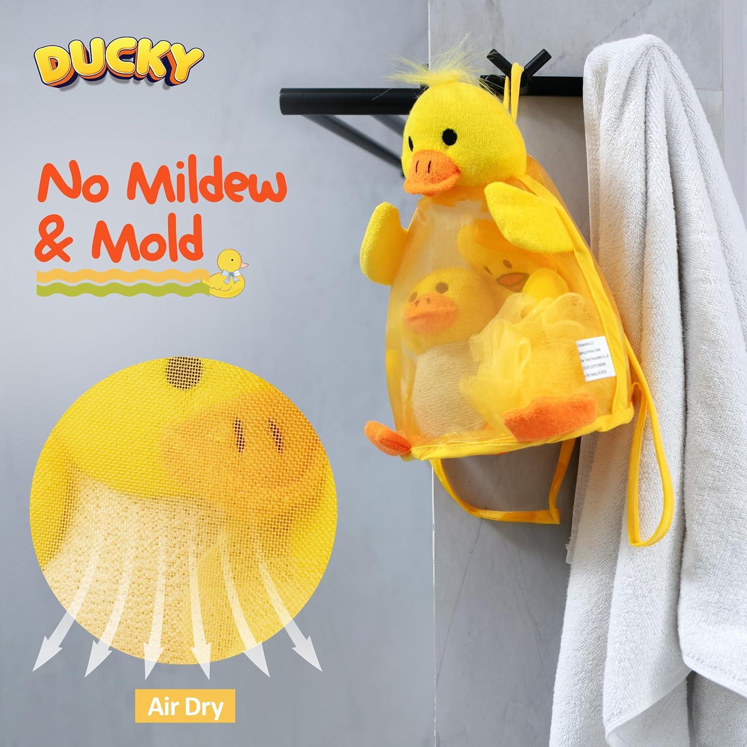 Set de Esponjas de Baño para Bebés Ducky Scrub 'N Soak - Incluye Juguete