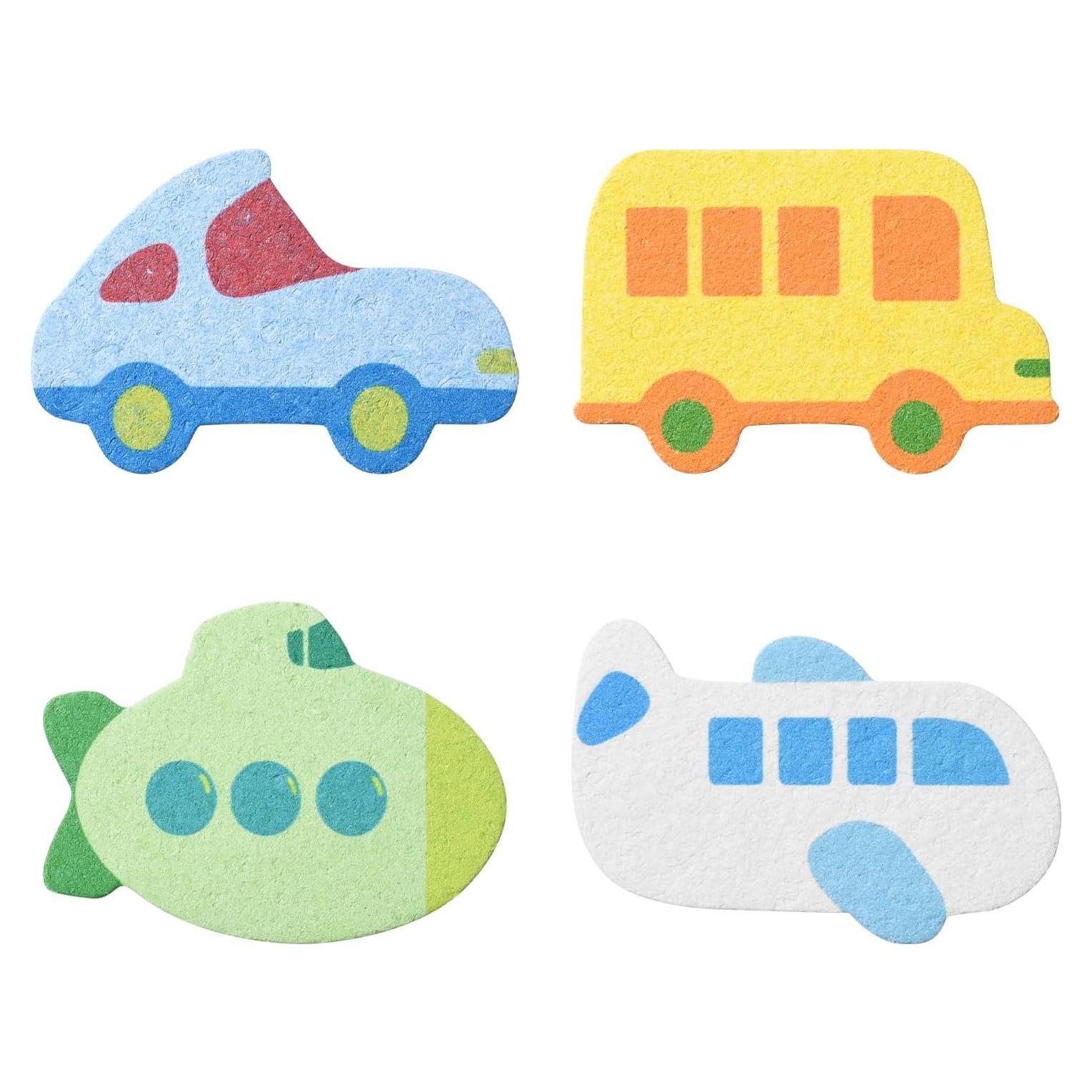 Esponjas de Baño para Niños Pumwoy 4 Pcs Formas de Transporte