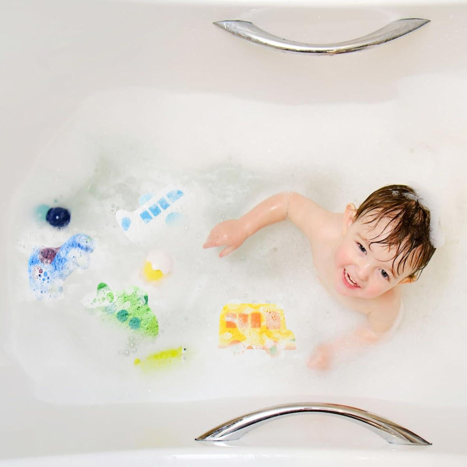 Esponjas de Baño para Niños Pumwoy 4 Pcs Formas de Transporte