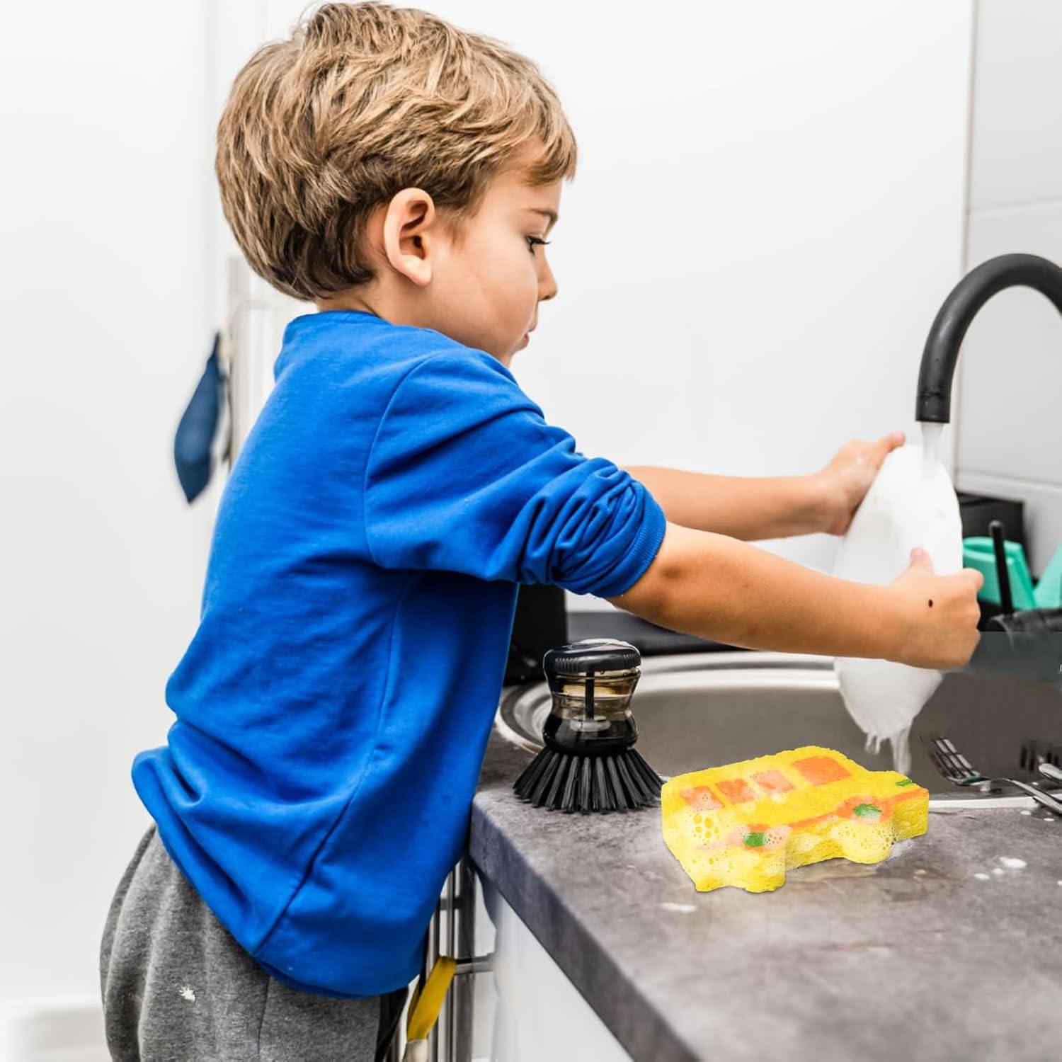 Esponjas de Baño para Niños Pumwoy 4 Pcs Formas de Transporte