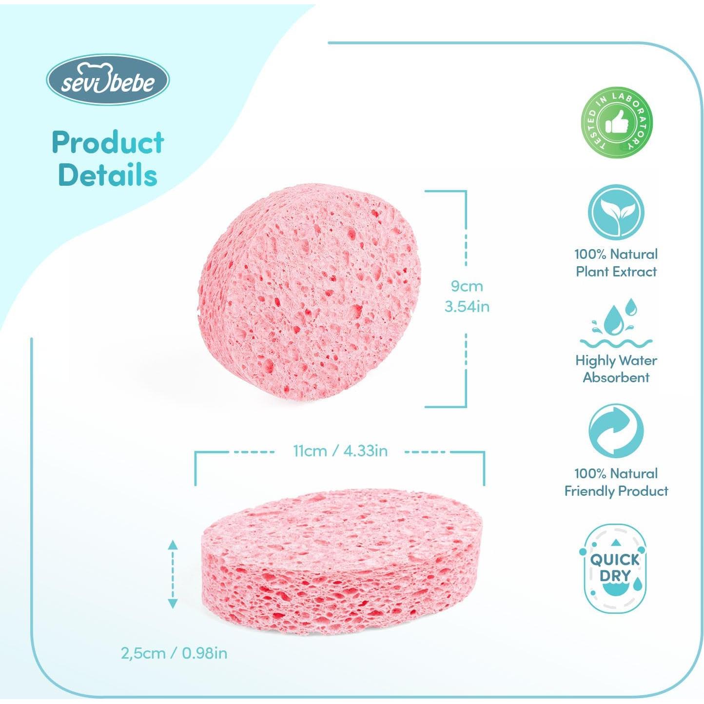Esponja de Baño Celulósica Sevi Bebe Rosa - Natural y Suave