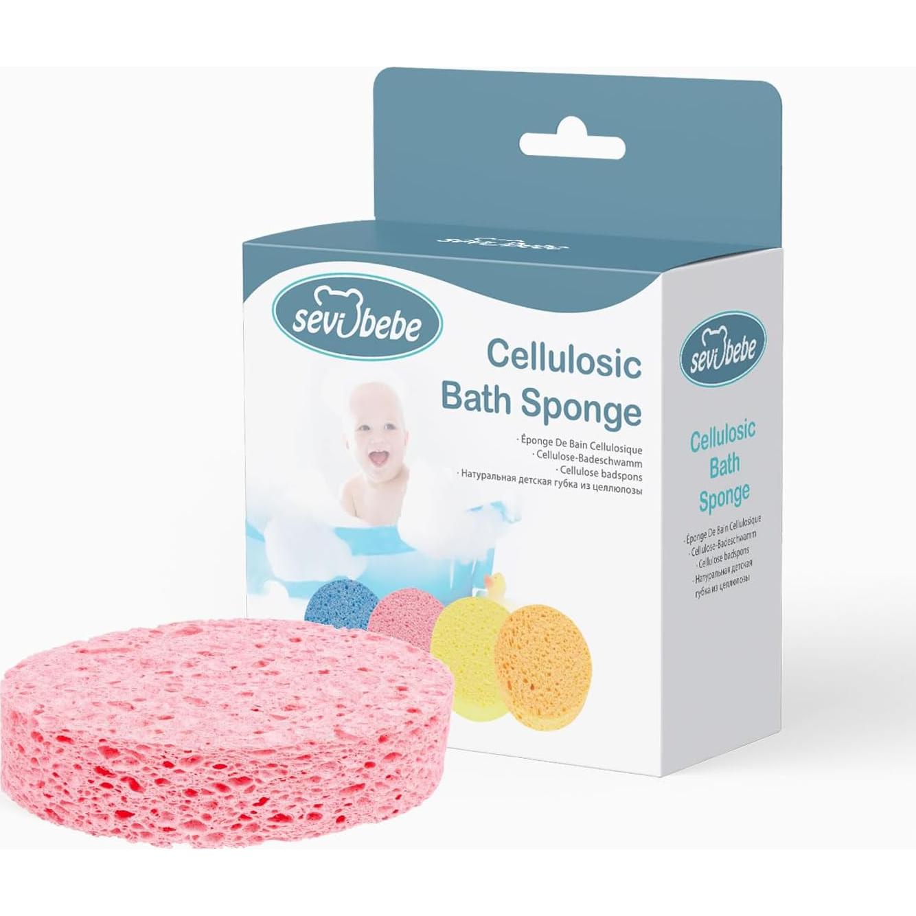 Esponja de Baño Celulósica Sevi Bebe Rosa - Natural y Suave