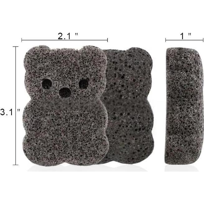 Esponja de Baño Natural Konjac para Bebés - Paquete de 3 Oso