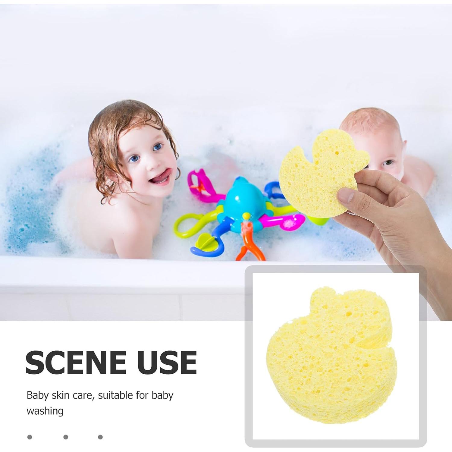 Esponja de Baño Linda Pato Amarillo Minkissy 12x10cm Suave