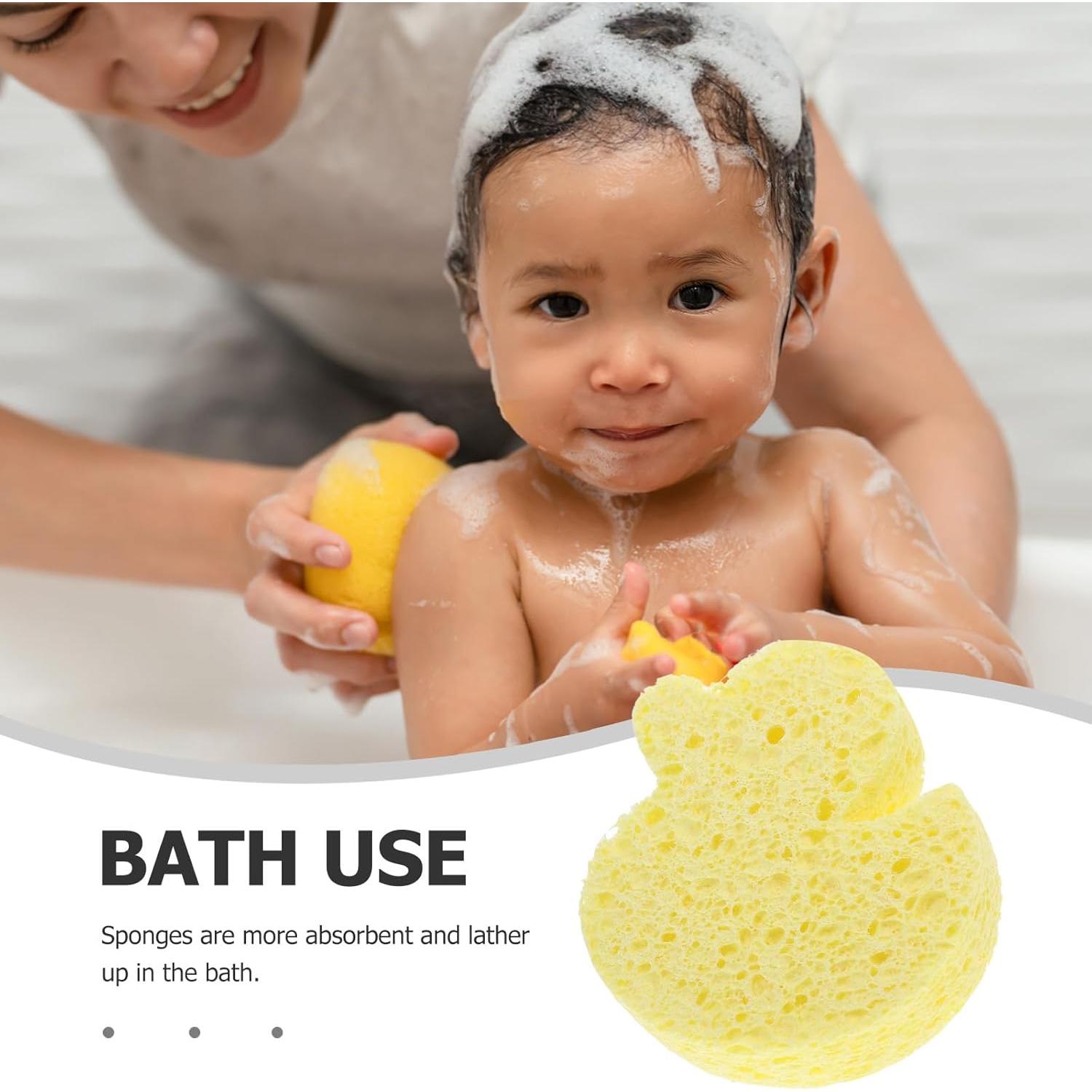 Esponja de Baño Linda Pato Amarillo Minkissy 12x10cm Suave