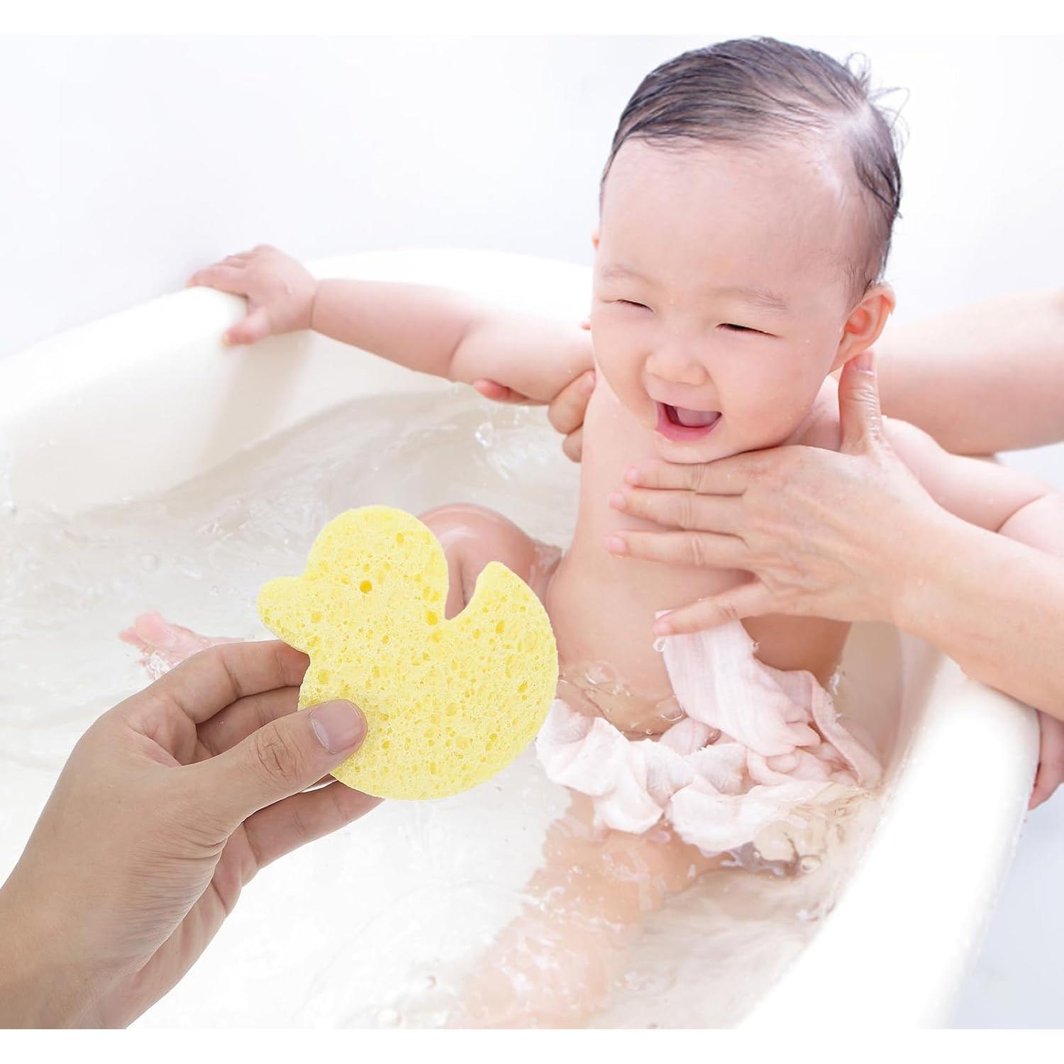 Esponja de Baño Linda Pato Amarillo Minkissy 12x10cm Suave